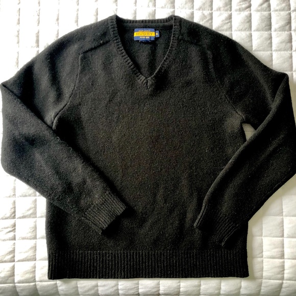 Lauren Ralph Lauren Vintage 100% wool Rugby sweater in black - Picture 1 of 6